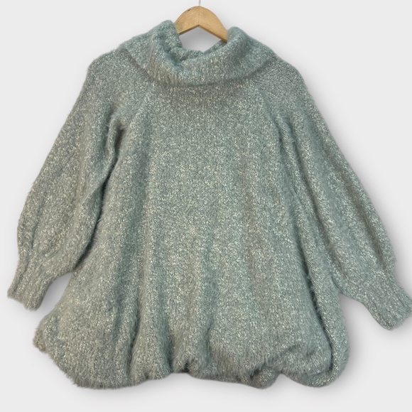 Free People Cowl Neck Sweater Womens XS Soft Girl Fuzzy Knit Cozy Oversized Boho - Picture 6 of 14